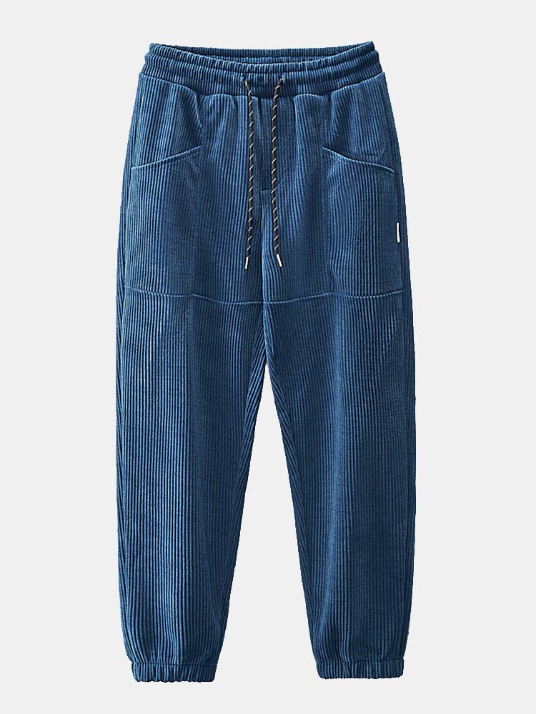 Drawstring Corduroy Jogger Pants