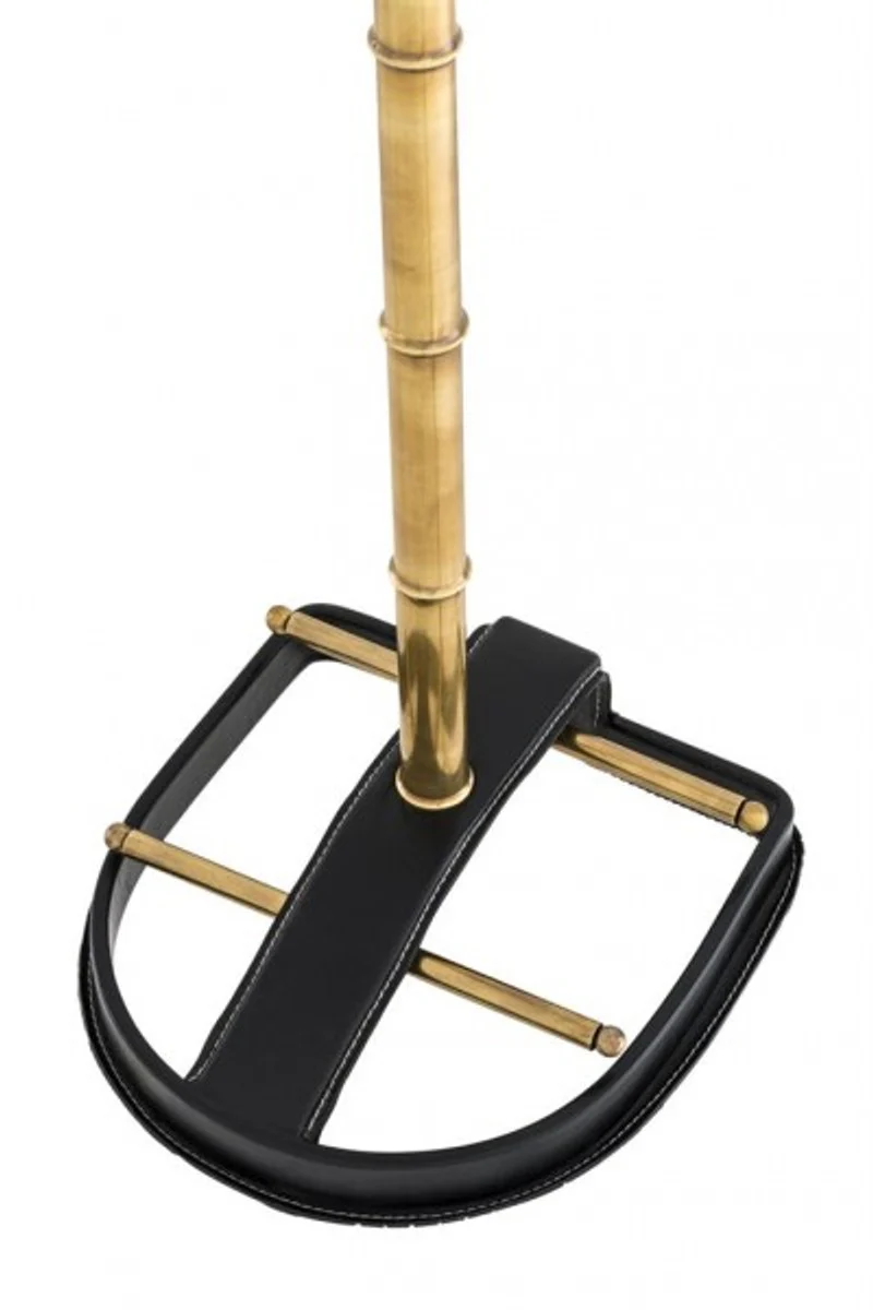 Casa Padrino Designer luxury wardrobe stand vintage brass / leather black - dressboy - clothes stand suitcase - baroque Empire Art Deco Art Nouveau Biedermeier