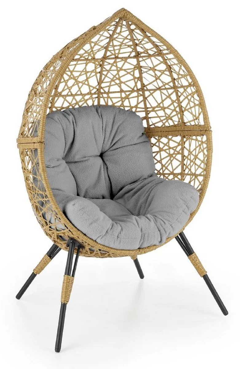 Casa Padrino sill¨®n de jard¨ªn gris claro / natural / negro A. 150 cm