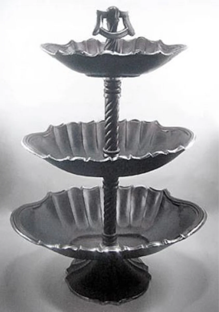 Casa Padrino etagere de lujo de 3 niveles negro / plata 59 x 42 x H. 85 cm - Accesorios de Gastronom¨ªa