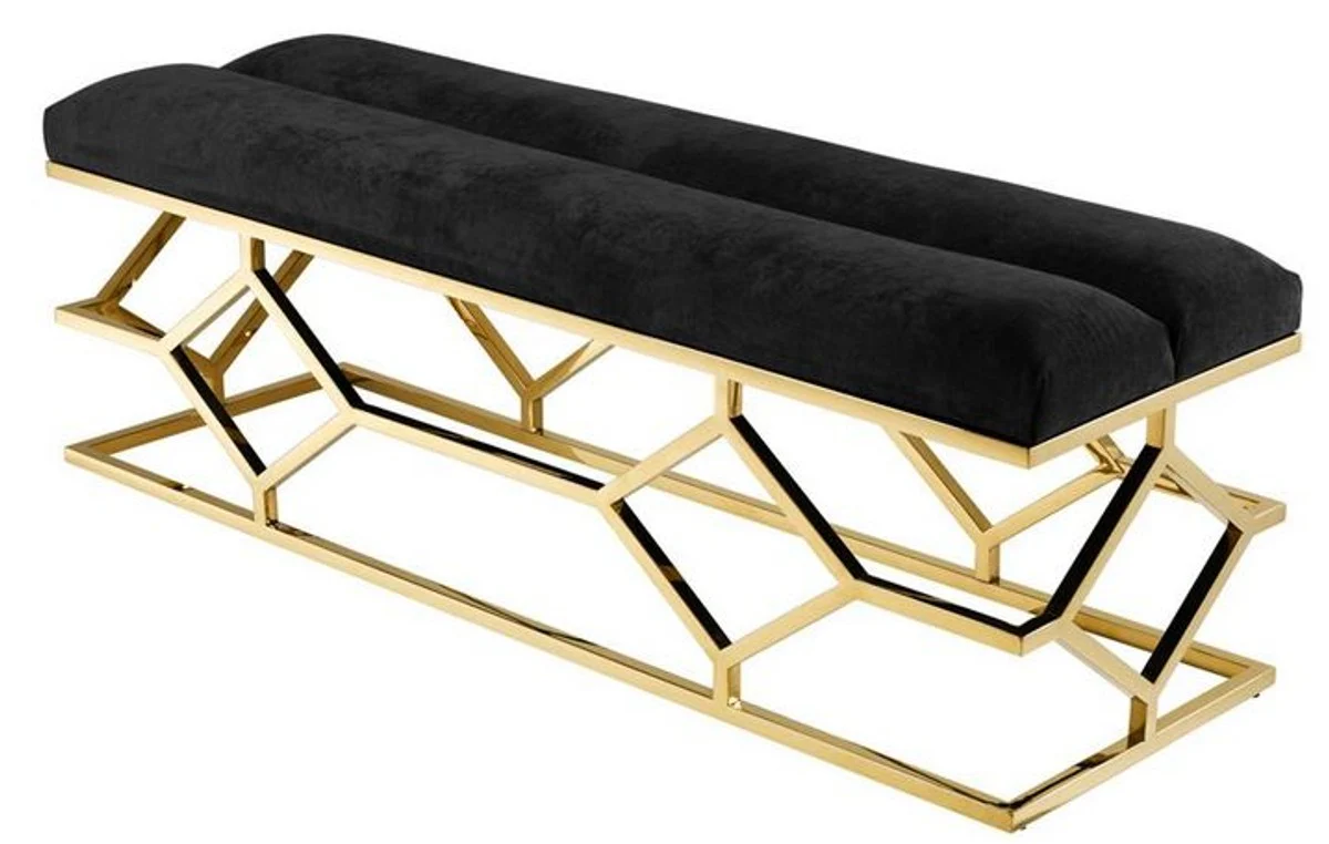 Casa Padrino asiento banco de lujo oro 140 x 45 x H. 48 cm - muebles de diseño sala de estar