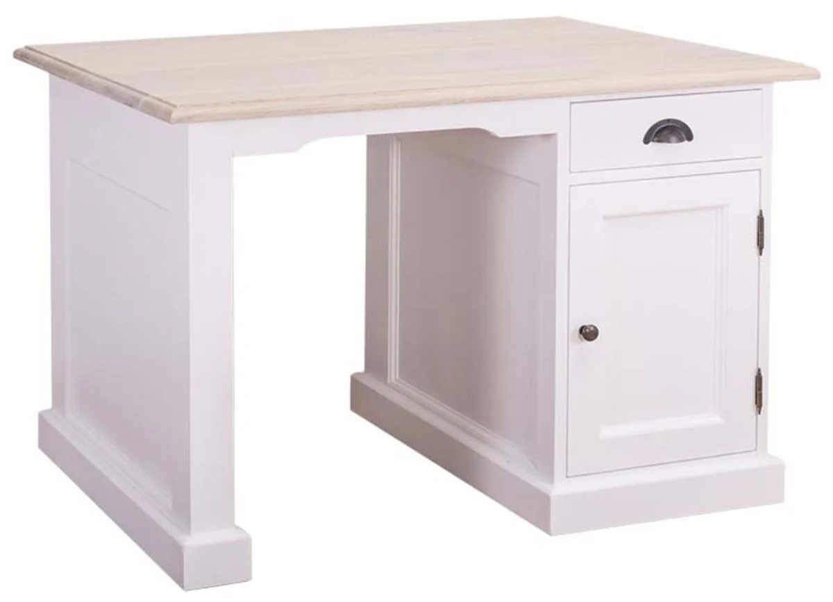 Casa Padrino country style desk white / natural colors 110 x 70 x H. 78 cm - Country Style Office Furniture