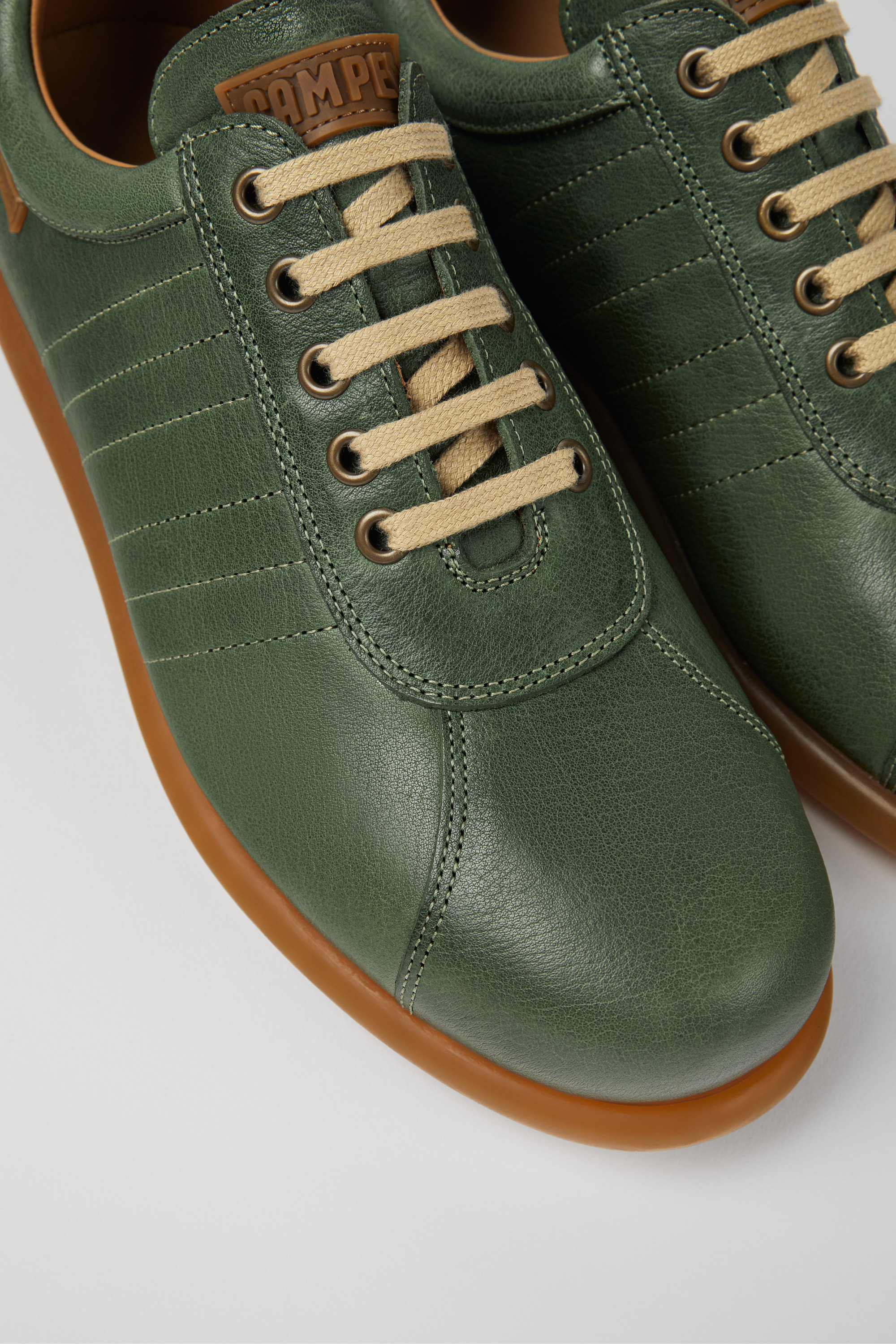 Pelotas - Green vegetable tanned leather shoes for men