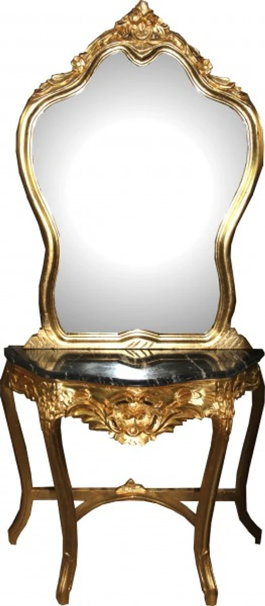 Casa Padrino Baroque mirror console with marble top Gold Mod2 - antique look
