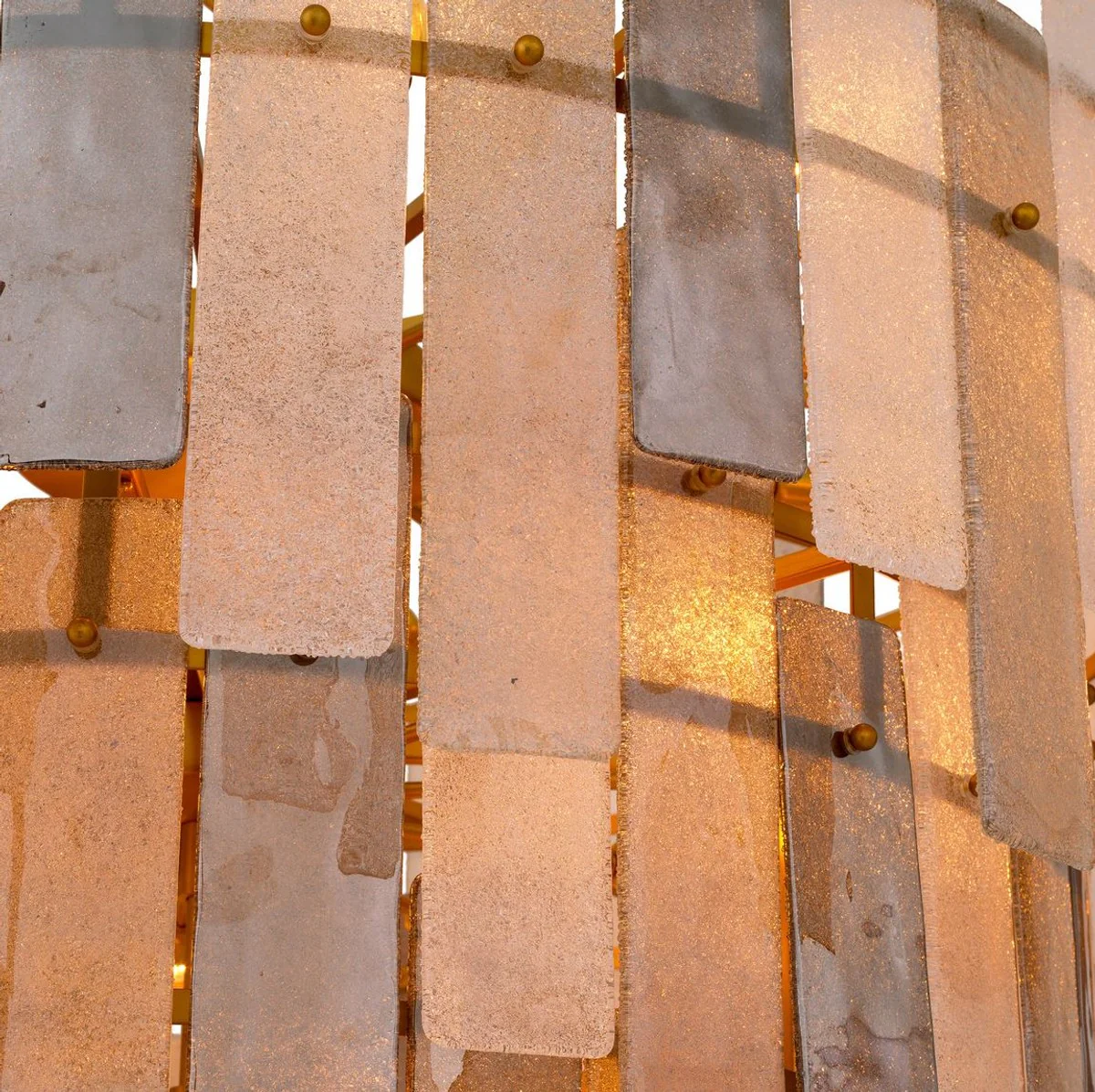 Casa Padrino lámpara de araña de lujo gris / latón antiguo Ø 114 x A. 141 cm - Lámpara de araña de cristal redonda - Lámpara de araña de salón - Lámpara de araña de hotel - Muebles de lujo