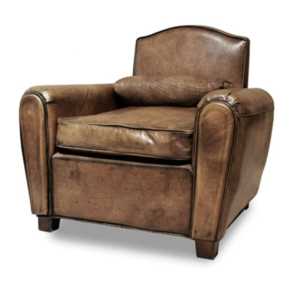 Casa Padrino Luxury Butaca de cuero genuino Buffalo - Sill¨®n - Vintage