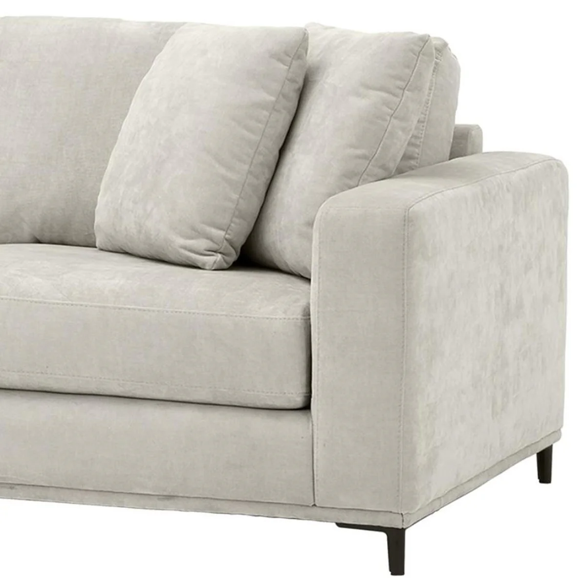 Casa Padrino sofá cama arena / negro 284 x 172 x H. 76 cm - Sofá Esquinero de Lujo