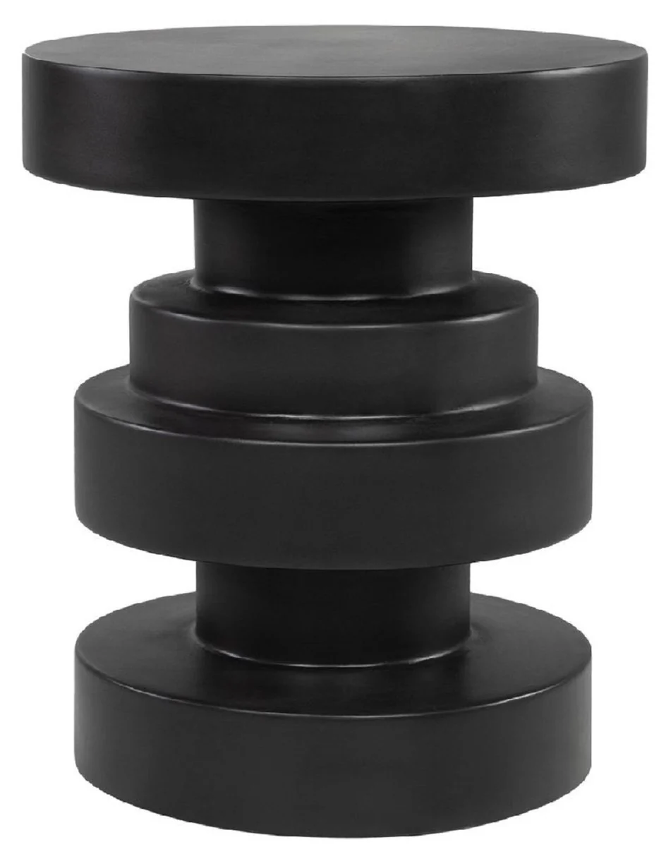 Casa Padrino mesa auxiliar / taburete de lujo negro ? 38 x A. 45 cm - Mesa / taburete redondo reforzado con fibra de vidrio - Muebles de sal¨®n - Muebles de lujo - Interior de lujo