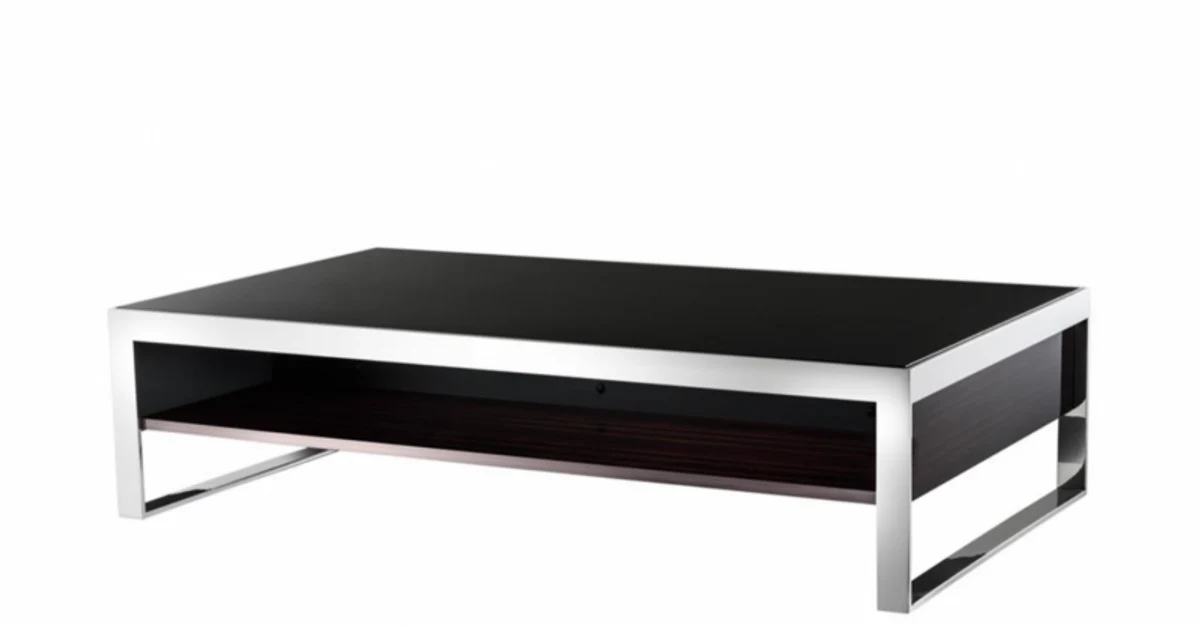 Casa Padrino Art Deco luxury coffee table ebony 140 x 80 x H. 35 cm - living room coffee table - Luxury Furniture