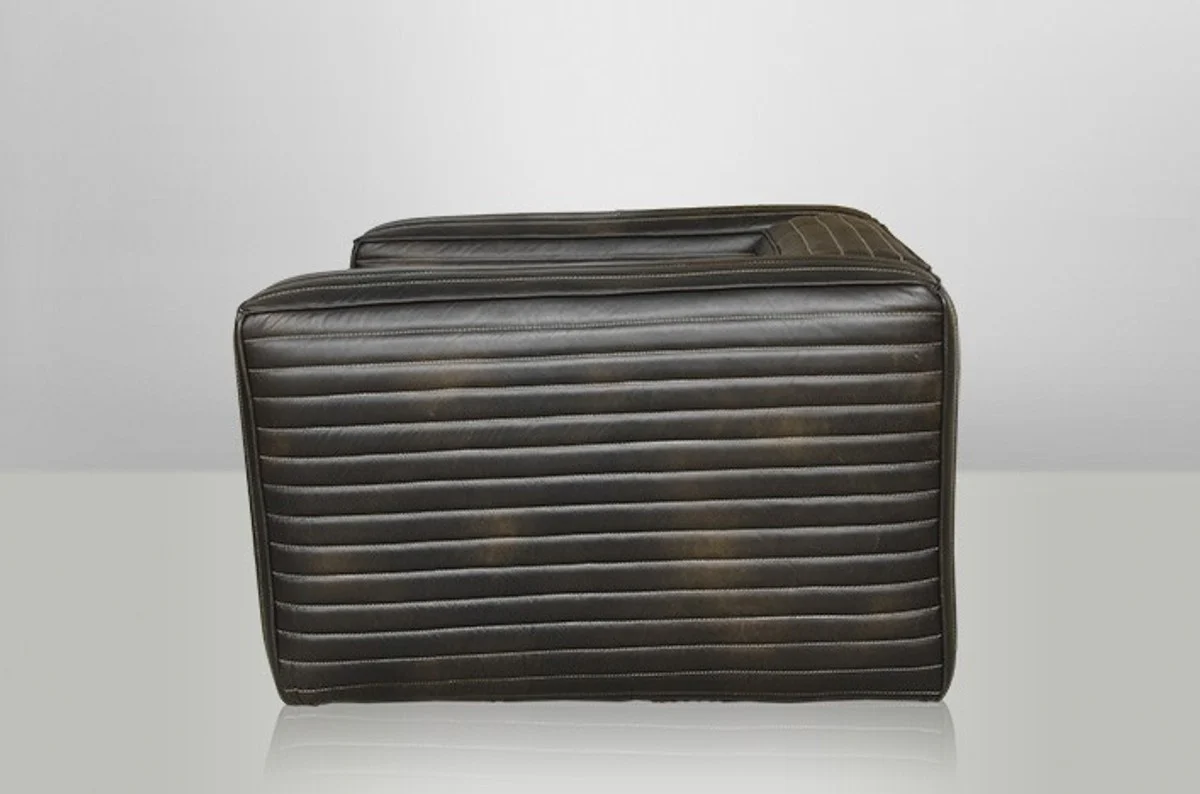 Casa Padrino luxury leather armchair VLAB New Fudge - Club Chairs