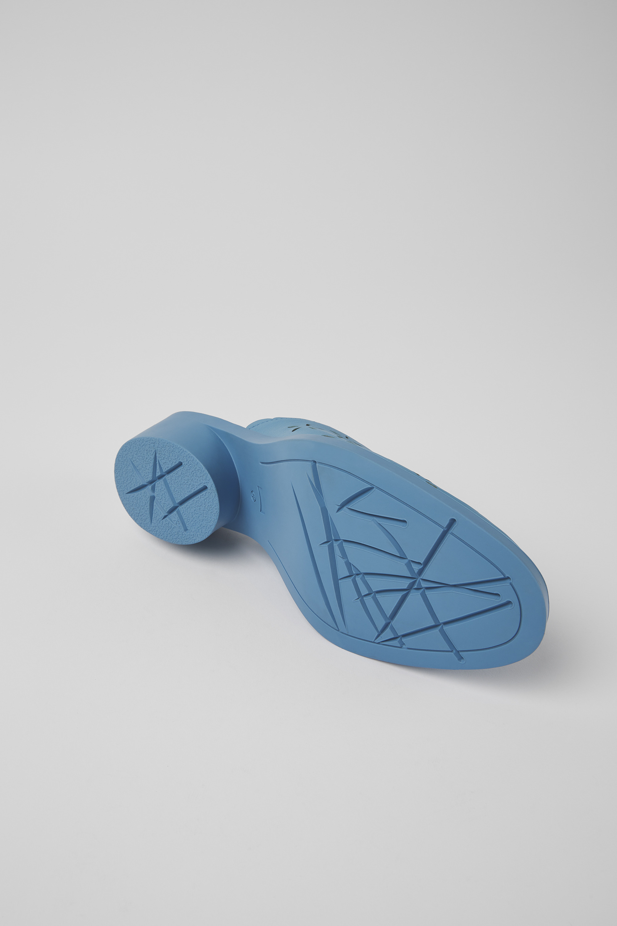 Bonnie - Blue leather mules for women