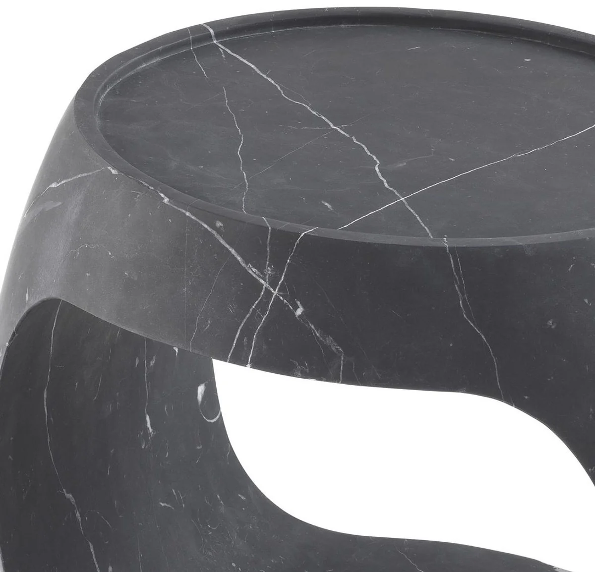 Casa Padrino mesa auxiliar de m¨¢rmol de lujo negro 43 x 36,5 x A. 40,5 cm - Muebles de M¨¢rmol - Calidad de Lujo