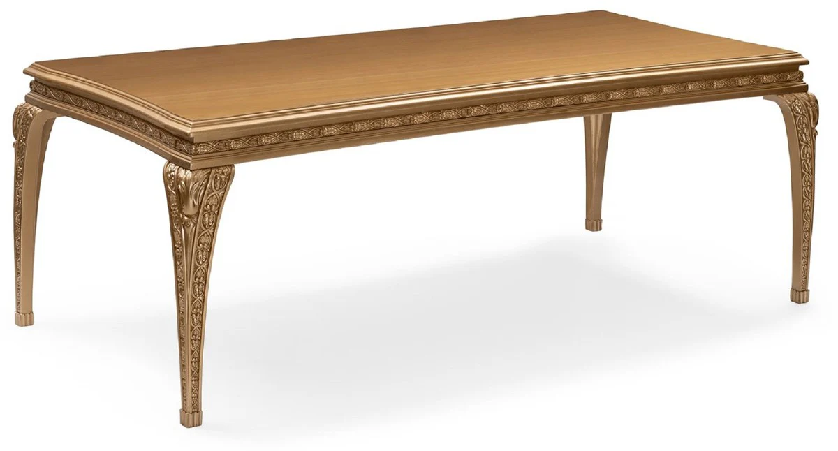 Casa Padrino mesa de comedor barroco de lujo oro - Mesa de cocina rectangular de estilo barroco - Muebles de comedor barrocos de lujo - Muebles de comedor barrocos