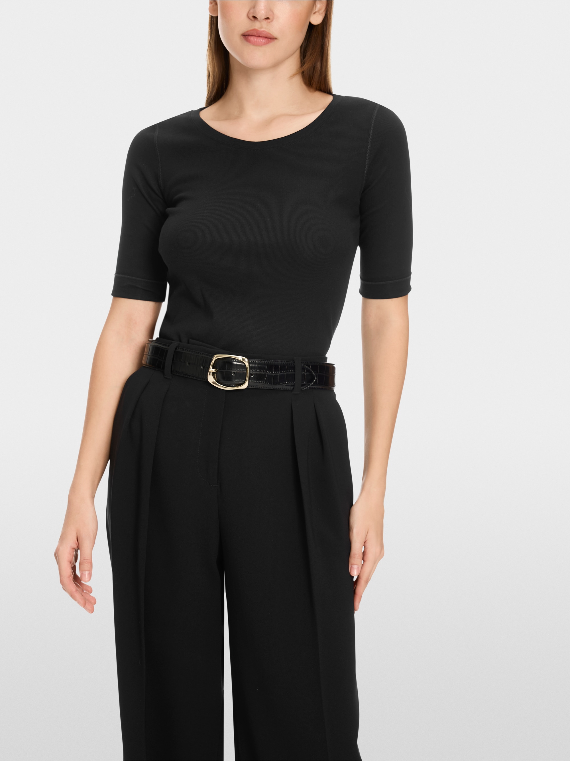 Marc-Cain Round-collar shirt with short sleeves