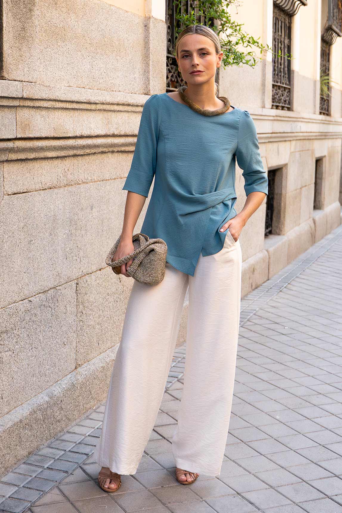 Rivera-spain Blusa Elini turquesa