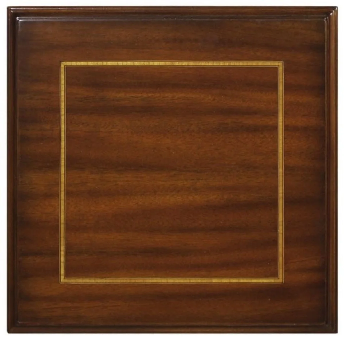 Casa Padrino Mesa Auxiliar de Madera de Caoba de Estilo Art Nouveau de Lujo con Caj¨®n Marr¨®n Oscuro / Oro 40 x 40 x H. 61 cm - Calidad de Lujo