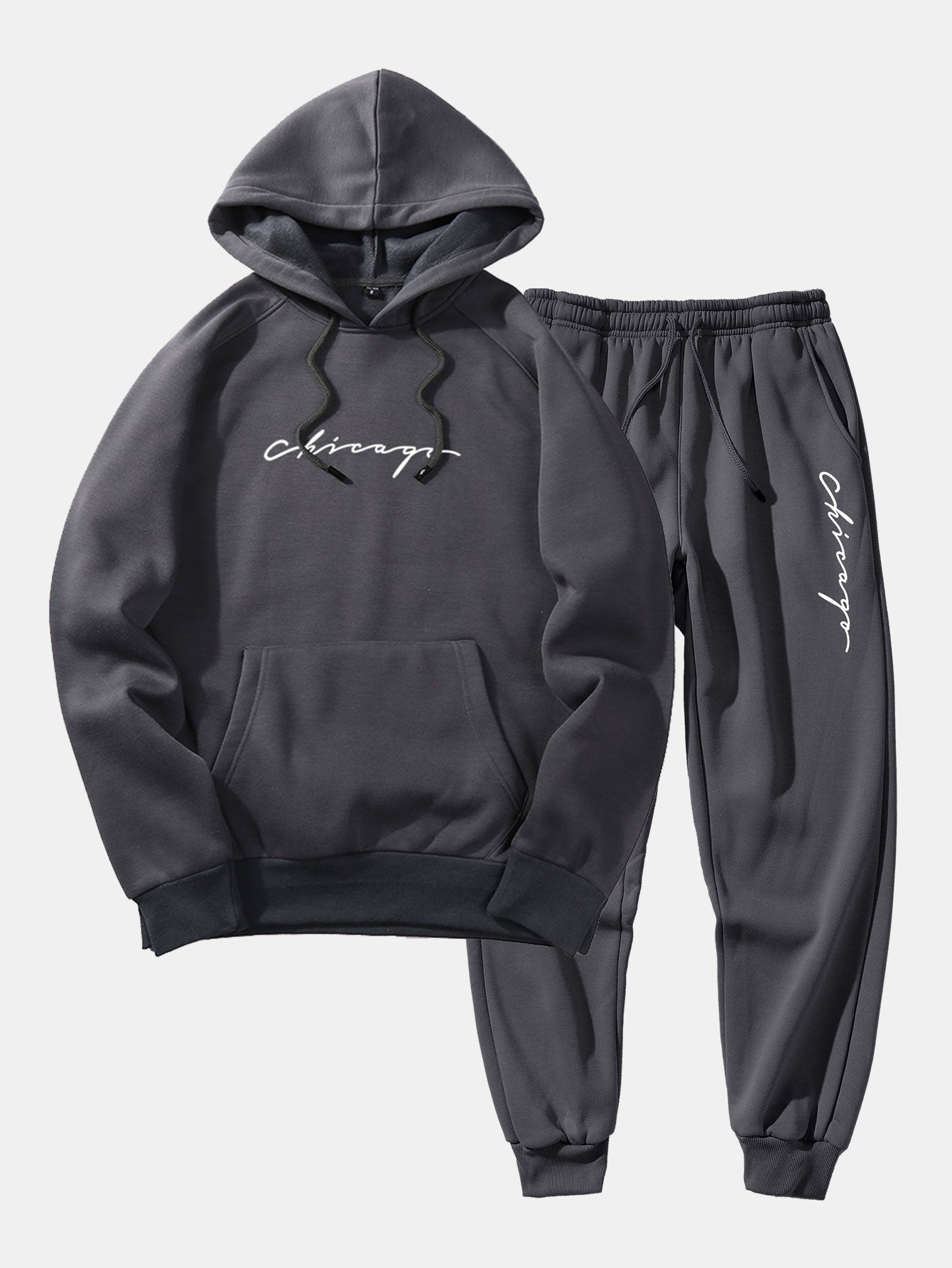 Chicago Print Raglan Hoodie & & Jogger Pants