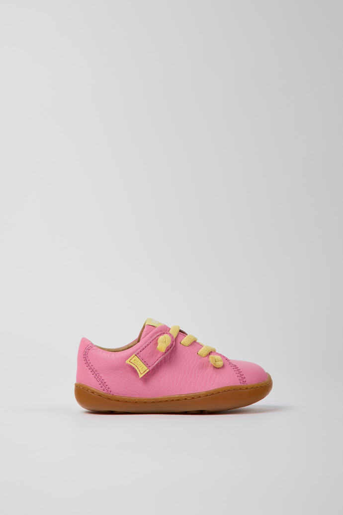 Peu Pink leather shoes for children
