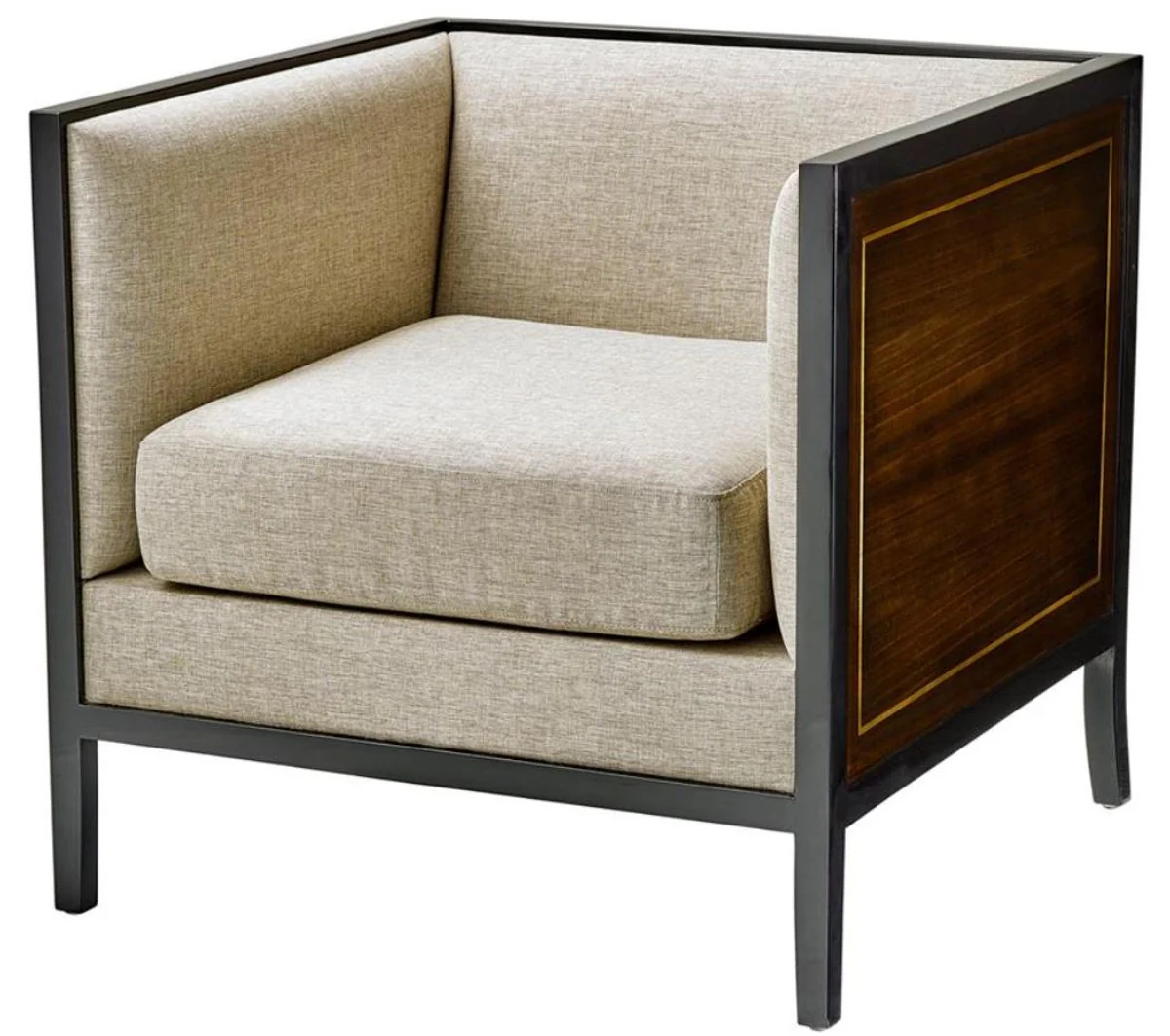 Casa Padrino sillón de lujo gris / negro / marrón 70 x 70 x H. 67,5 cm - Muebles de Hotel