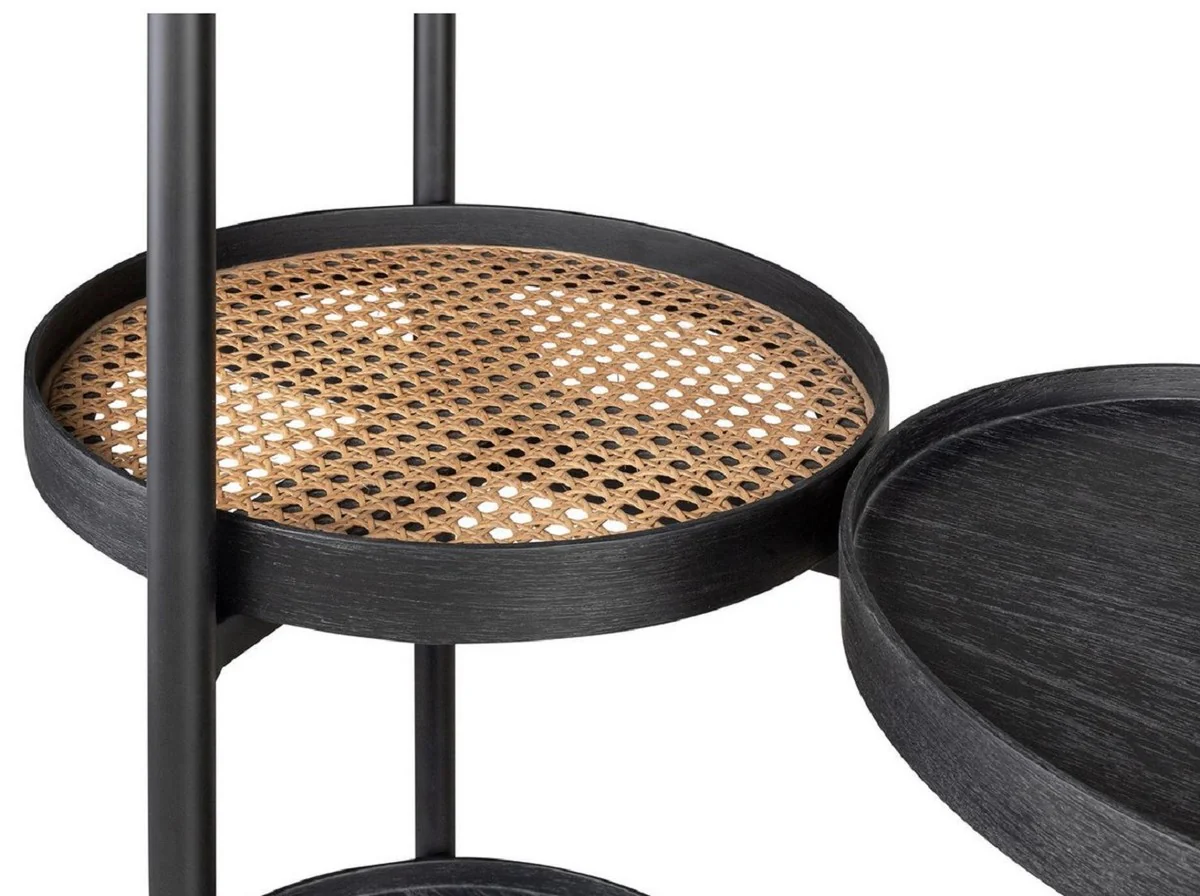 Casa Padrino armario de estanter¨ªa de lujo negro / natural / lat¨®n 154 x 42,3 x A. 170 cm - Muebles de Sal¨®n y Hotel - Calidad de Lujo