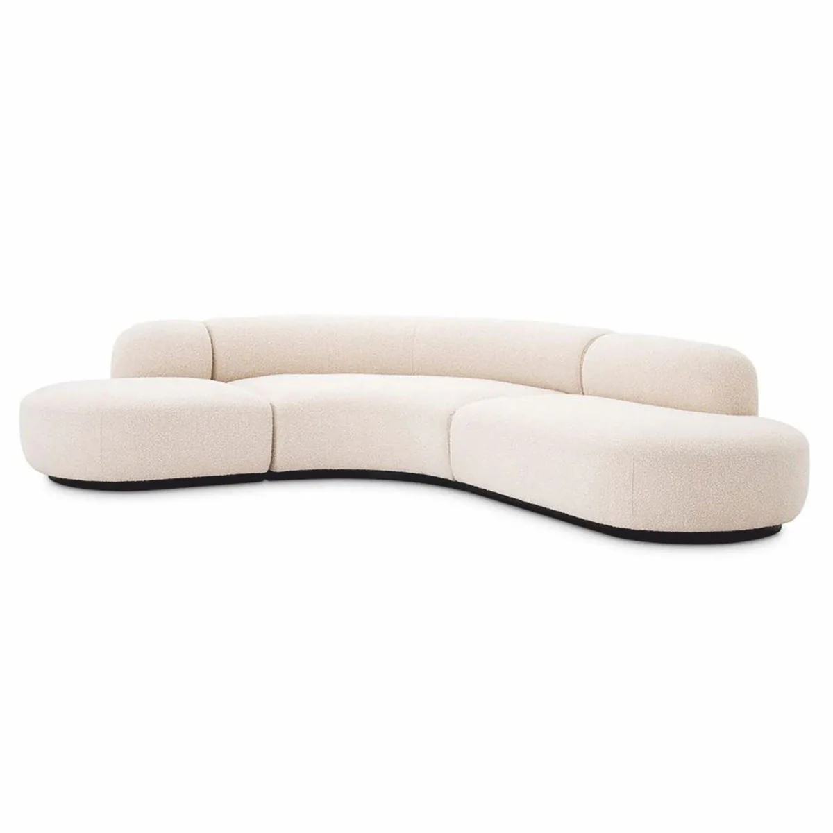 Casa Padrino sof¨¢ esquinero de lujo crema / negro 300 x 257 x A. 70 cm - Muebles de sal¨®n y hotel