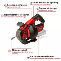 Cordless Drain Cleaner TE-DA 18/760 Li Solo