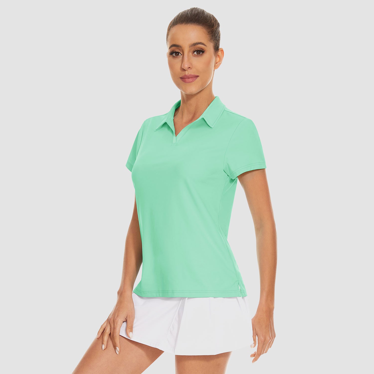 Women's Golf Polo Shirts V Neck UPF 50+ Collared Tennis Shirt Lightweight Quick Dry