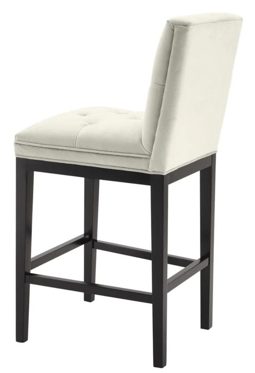 Casa Padrino silla de bar de lujo gris claro / negro 51 x 63 x H. 110 cm - Hotel Restaurant Club Muebles