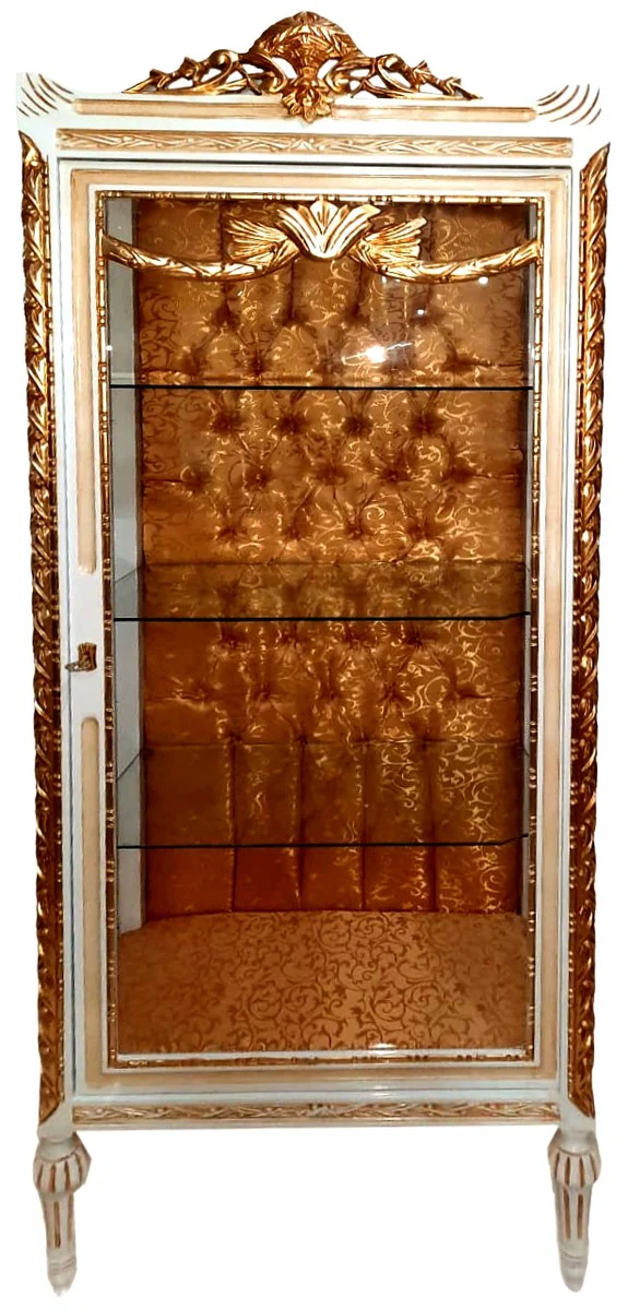 Vitrina barroca Casa Padrino crema / beige / oro - magn¨ªfica vitrina barroca con puerta de cristal - muebles barrocos