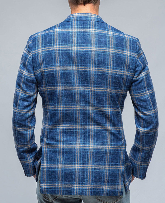 Business Casual Plaid Notch Lapel Buttons Utility Pockets Blazer