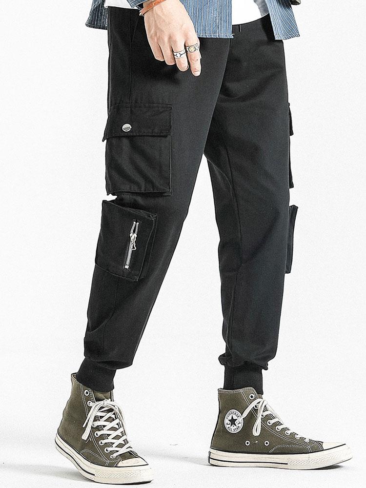 Drawstring Elastic Waist Cargo Joggers