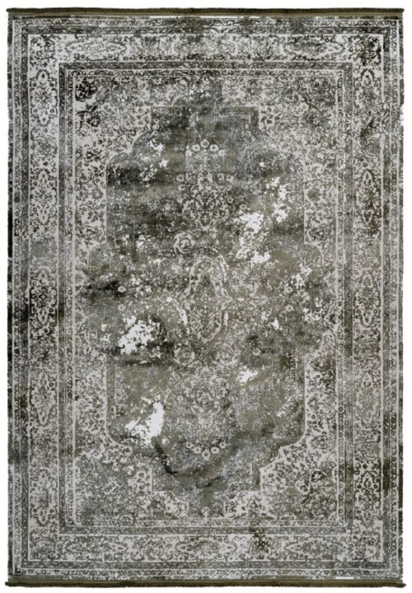 Casa Padrino alfombra verde vintage - Varios Tamaños - Alfombra rectangular con un aspecto vintage - Accesorios de decoración de la sala de estar