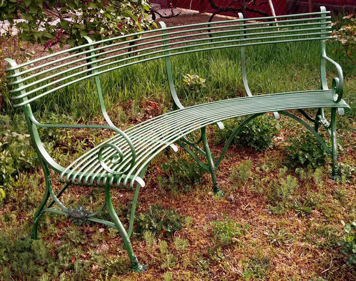 Casa Padrino de hierro forjado banco del jardín 1,9 x 0,48 x 0,9 m H. - Nostalgia de la vendimia