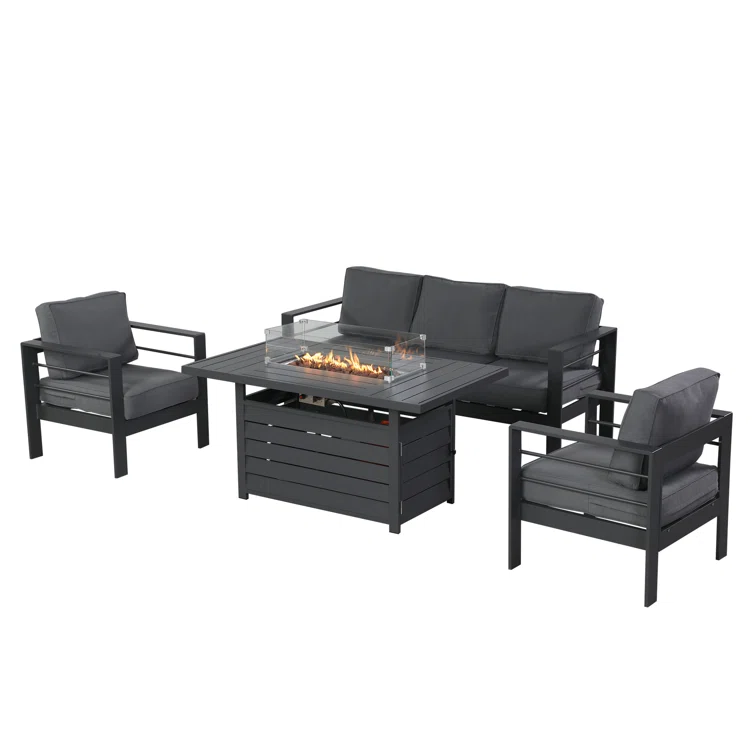 💥Clearance Sale🔥Brandtley 7 Piece Sofa Seating Group with Cushions and Fire Pit Table