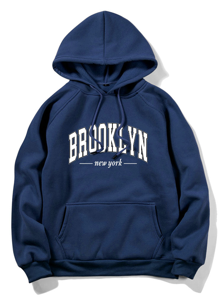 Brooklyn Letter Print Hoodie & Jogger Pants