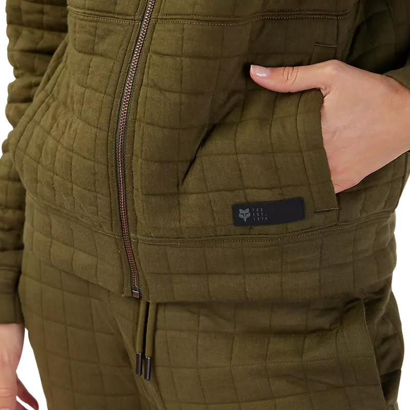 Womens Quilted Zip Hoodie