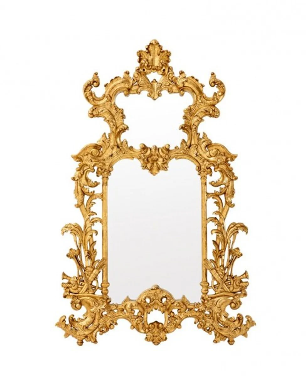 Casa Padrino Luxury Designer Wall Mirror Gold Leaf 124 x H 190 cm - Precious & Ornate