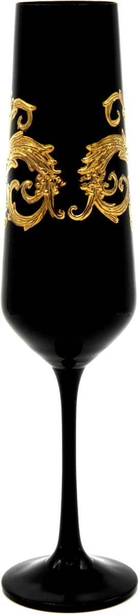 Pomp??s by Casa Padrino copa de champ¨¢n de lujo con ba?o de oro de 24 quilates negro / oro ? 6 x A. 25 cm - Copa de champ¨¢n Pomp??s dise?ada por Harald Gl??ckler