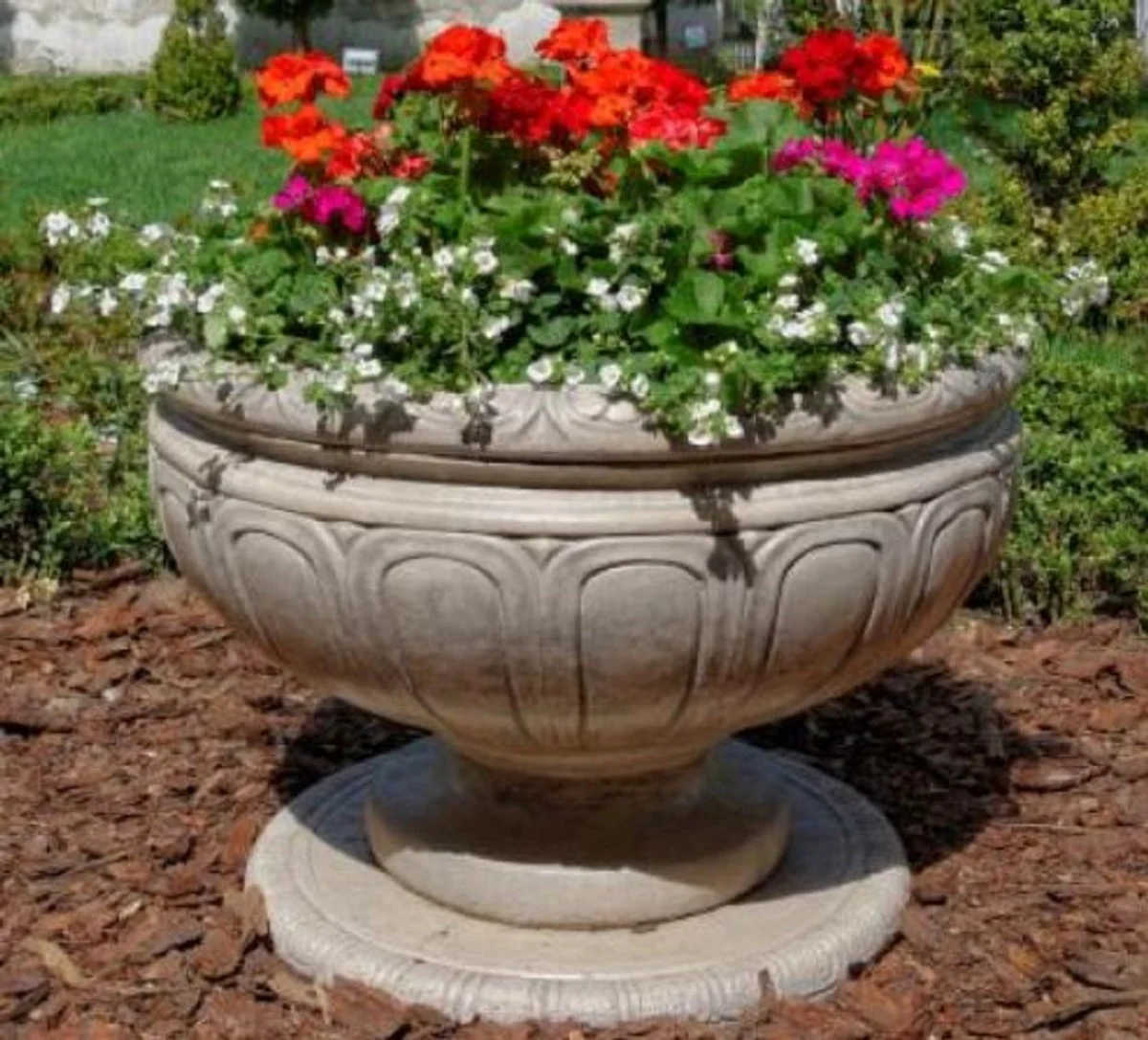 Casa Padrino Maceta Barroco Ø 80 x H. 52 cm - Magnífico Maceta Redondo de Estilo Barroco - ¡Especial!