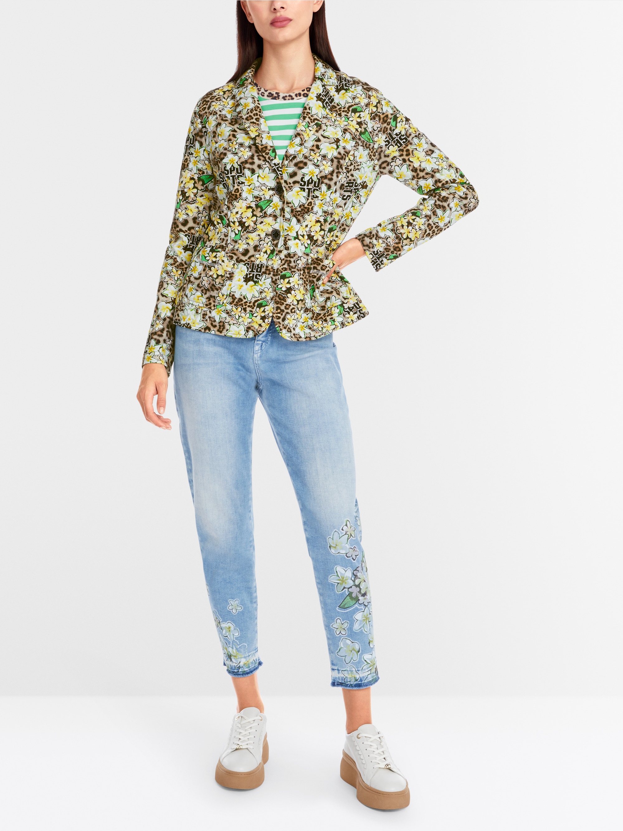 Marc-Cain Fitted blazer in scuba jersey