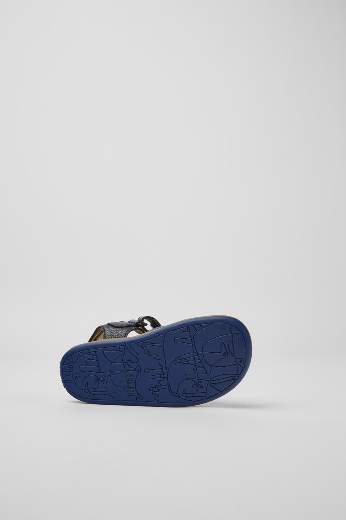 Bicho Dark blue leather sandals for boys