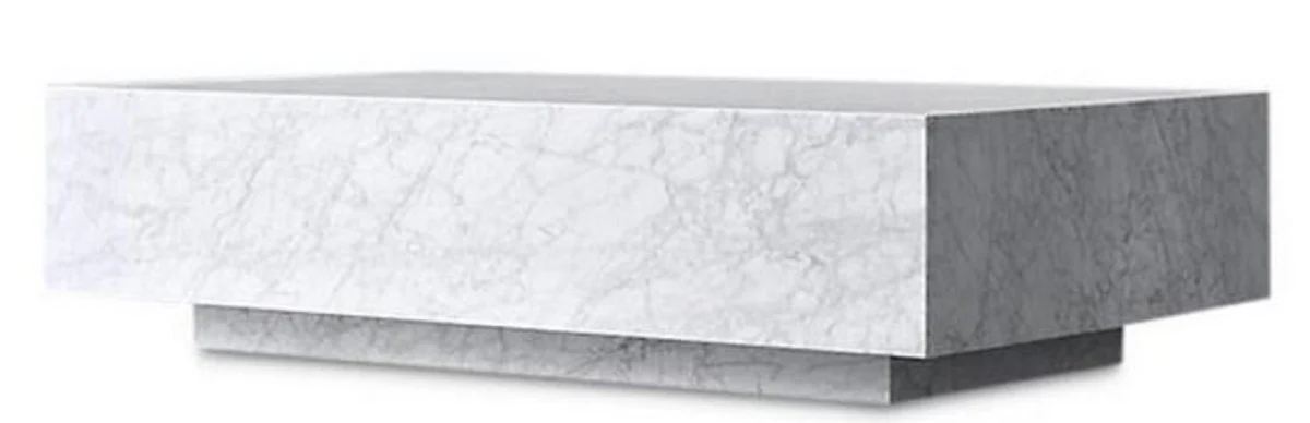 Casa Padrino Mesa de Centro de Lujo Blanco 135 x 80 x H. 35 cm - Mesa de Centro Rectangular de M¨¢rmol de Carrara - Mesa de M¨¢rmol - Calidad de Lujo