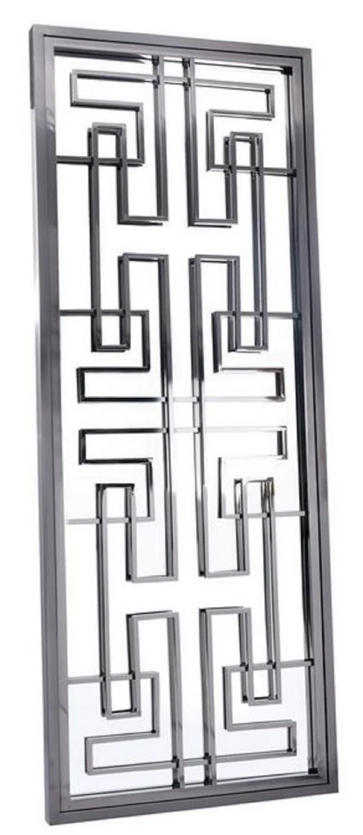 Casa Padrino espejo de pared de acero inoxidable de lujo plata 85 x 6 x H. 220 cm - Espejo de Dise?o - Espejo de Armario - Espejo de la Sala