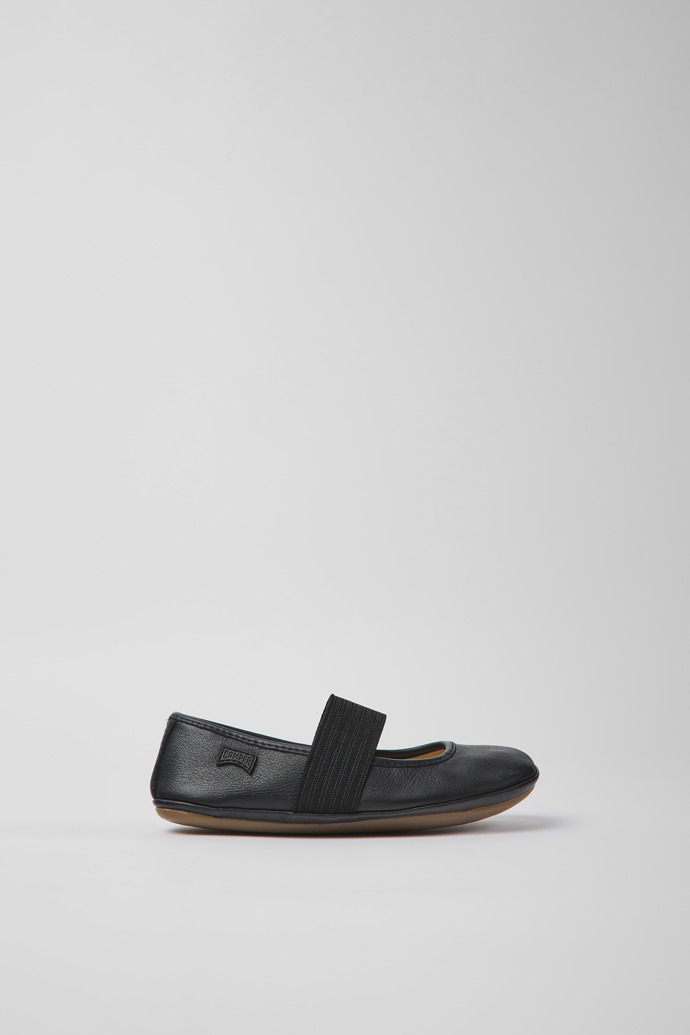 Right Black leather ballerinas for boys