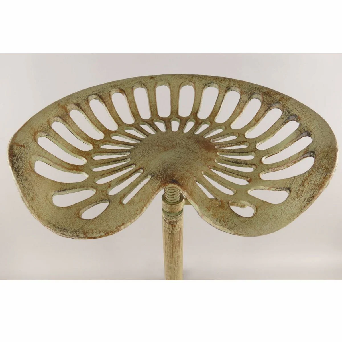 Casa Padrino Taburete de Bar de Hierro Fundido de Estilo Industrial Verde R¨²stico A. 75 cm