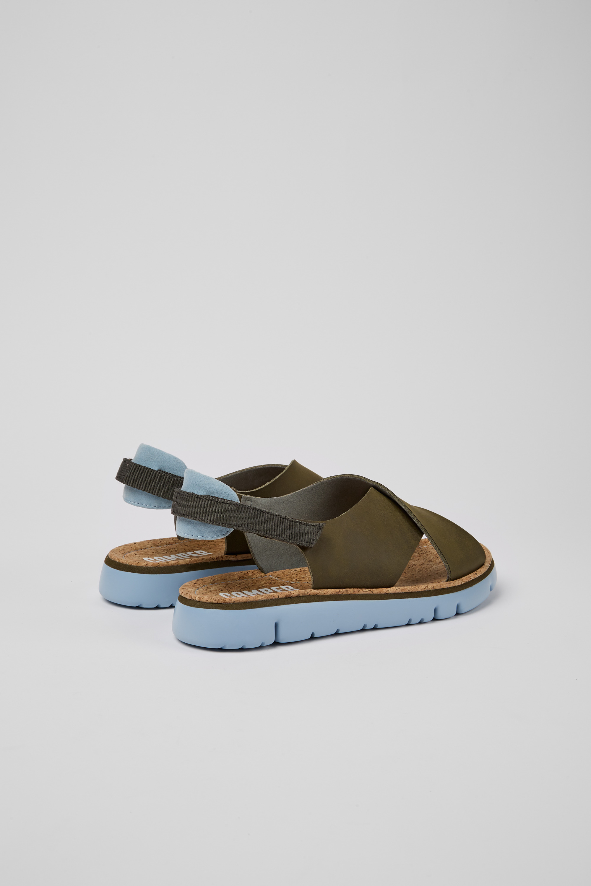 Oruga - Green, blue, and grey sandals for women