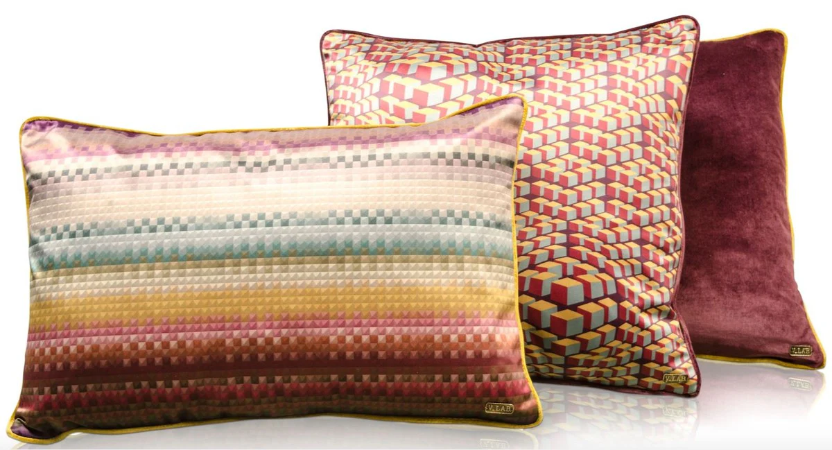 Casa Padrino decorativo coj¨ªn set de 3 de la sala de estar multicolores - Colecci¨®n de Lujo