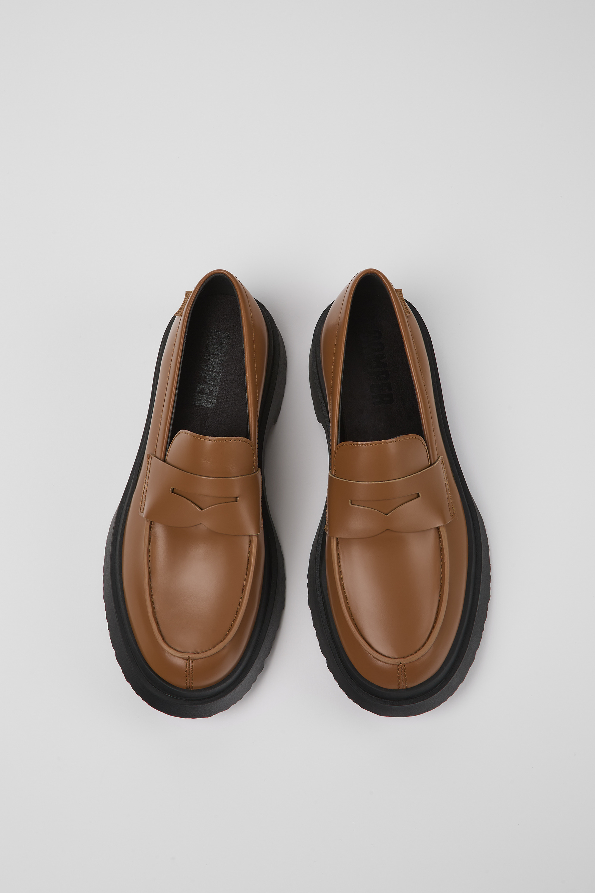 Walden - Brown leather loafers for women