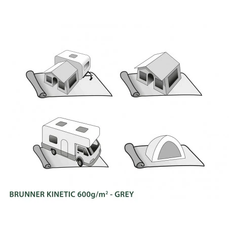 Brunner Kinetic 600 - 2,5 x 3,5 m - Suelo avance caravana gris