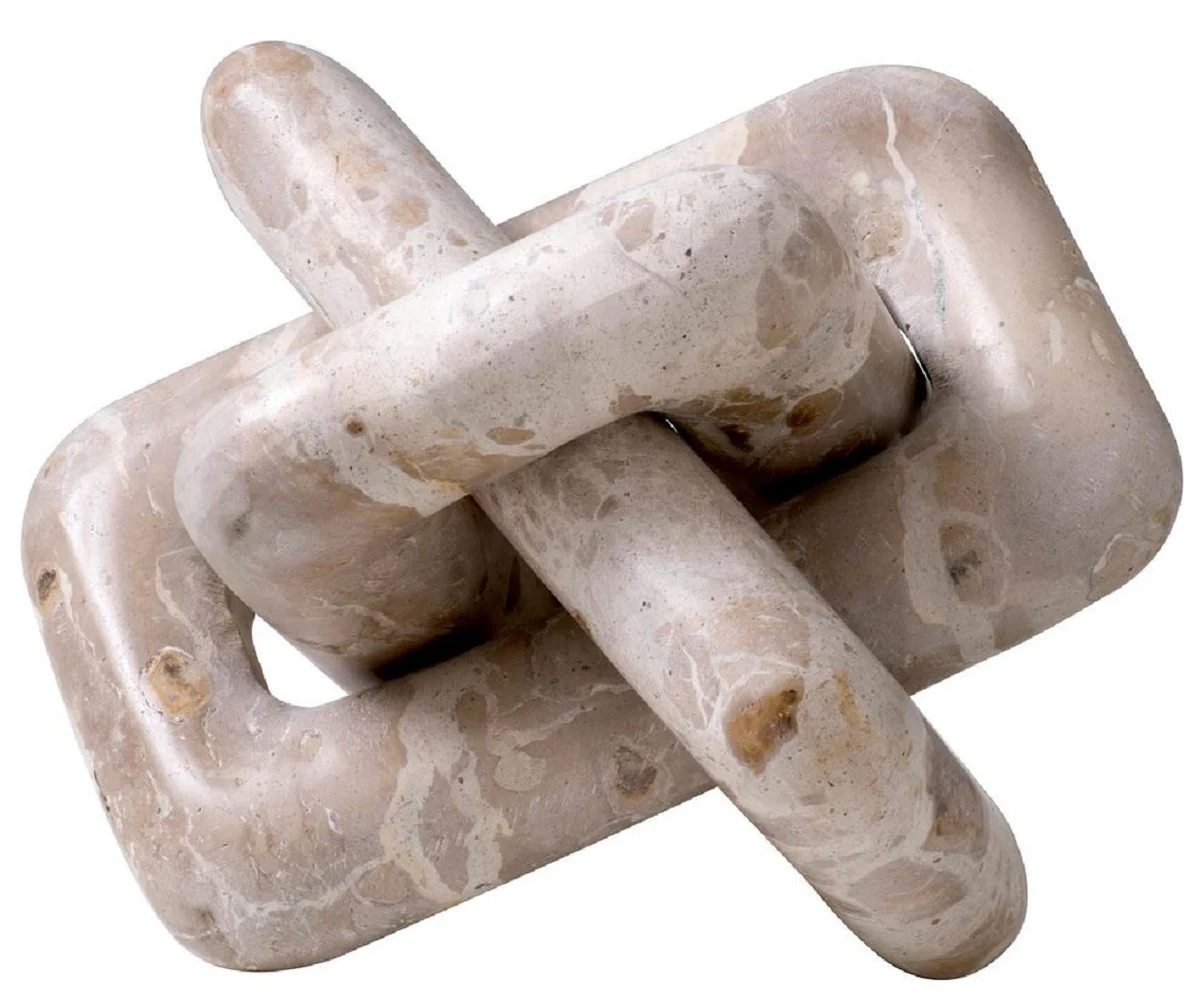 Casa Padrino objeto decorativo de mármol de lujo marrón 22 x 21,5 x A. 13 cm - Decoración de sala de estar - Decoración de escritorio - Decoración de mármol - Colección de lujo